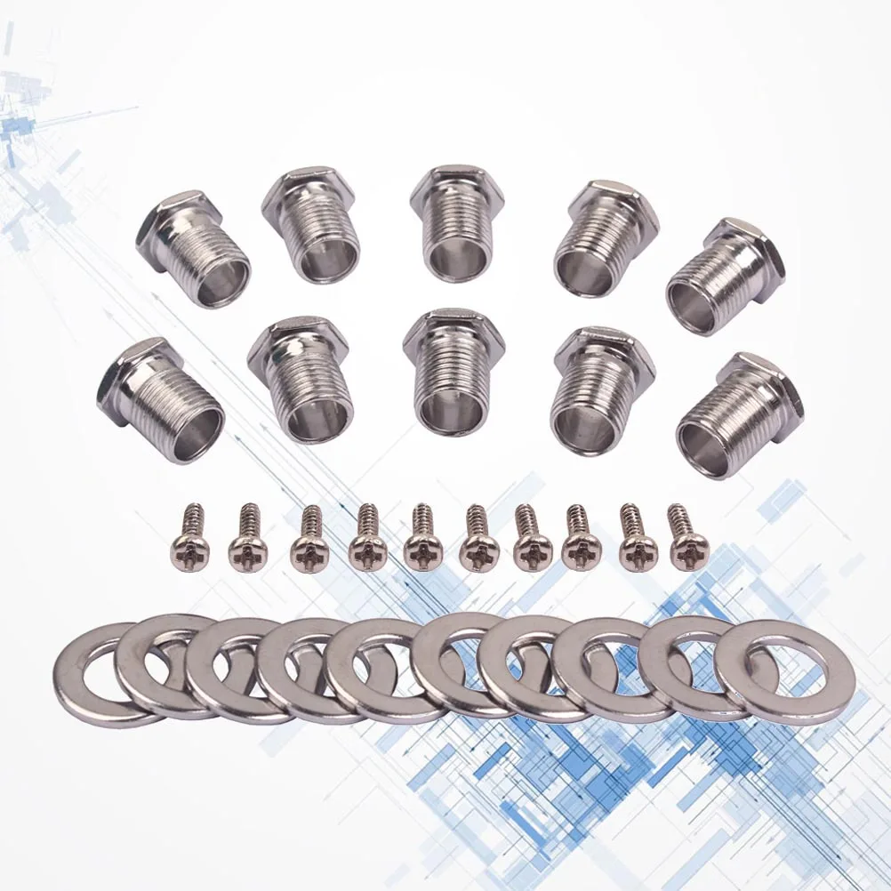 

1Set Guitar Accessories Threaded Bushing Ferrules Mounting Screw Durable Metal Replacement for Electric Guitar Sound Improvement