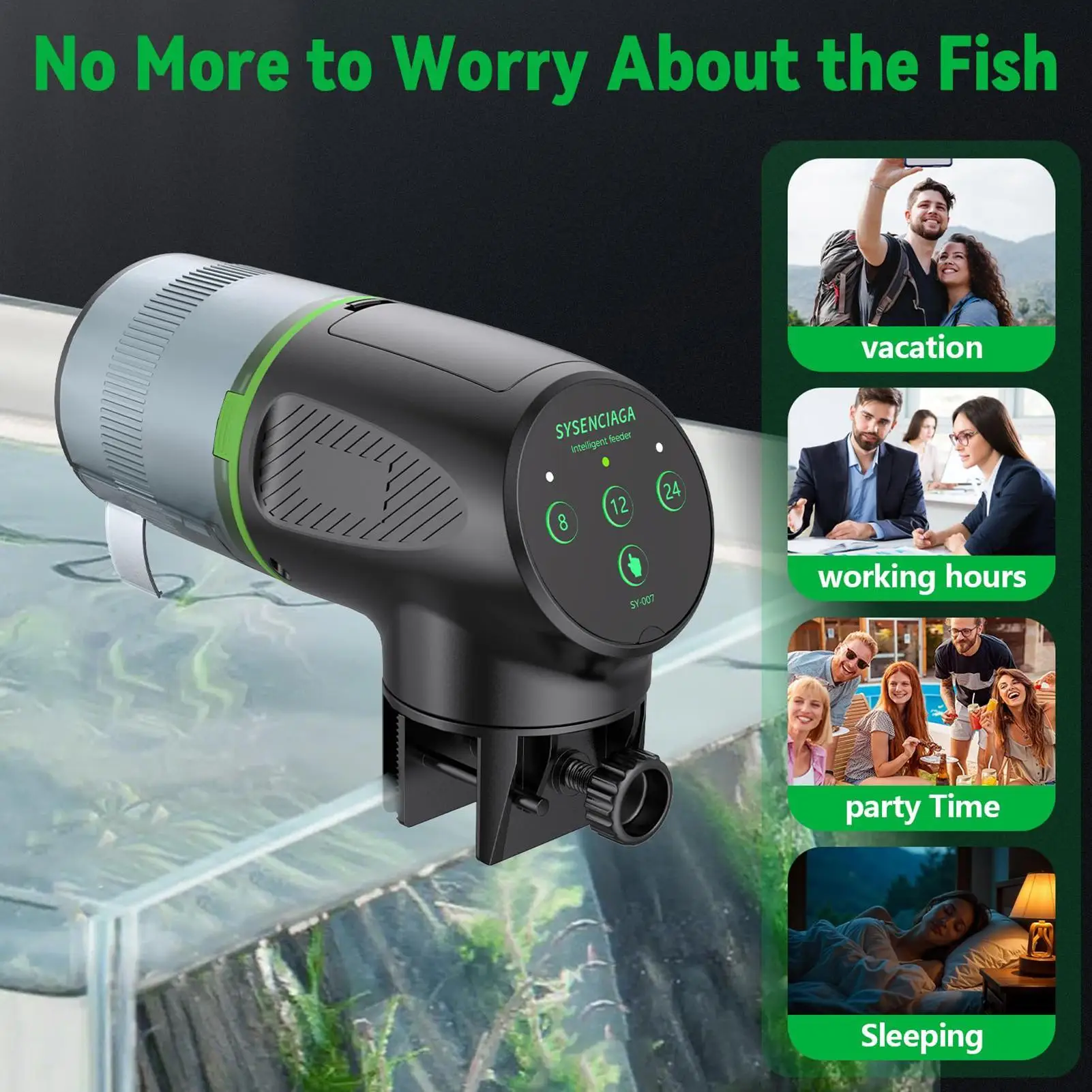 Alimentador automático de peces con rotación de 360 grados, contenedor para estanque con temporizador, 200 ml, alimentador automático de peces para acuario, para estanque, Betta, vacaciones