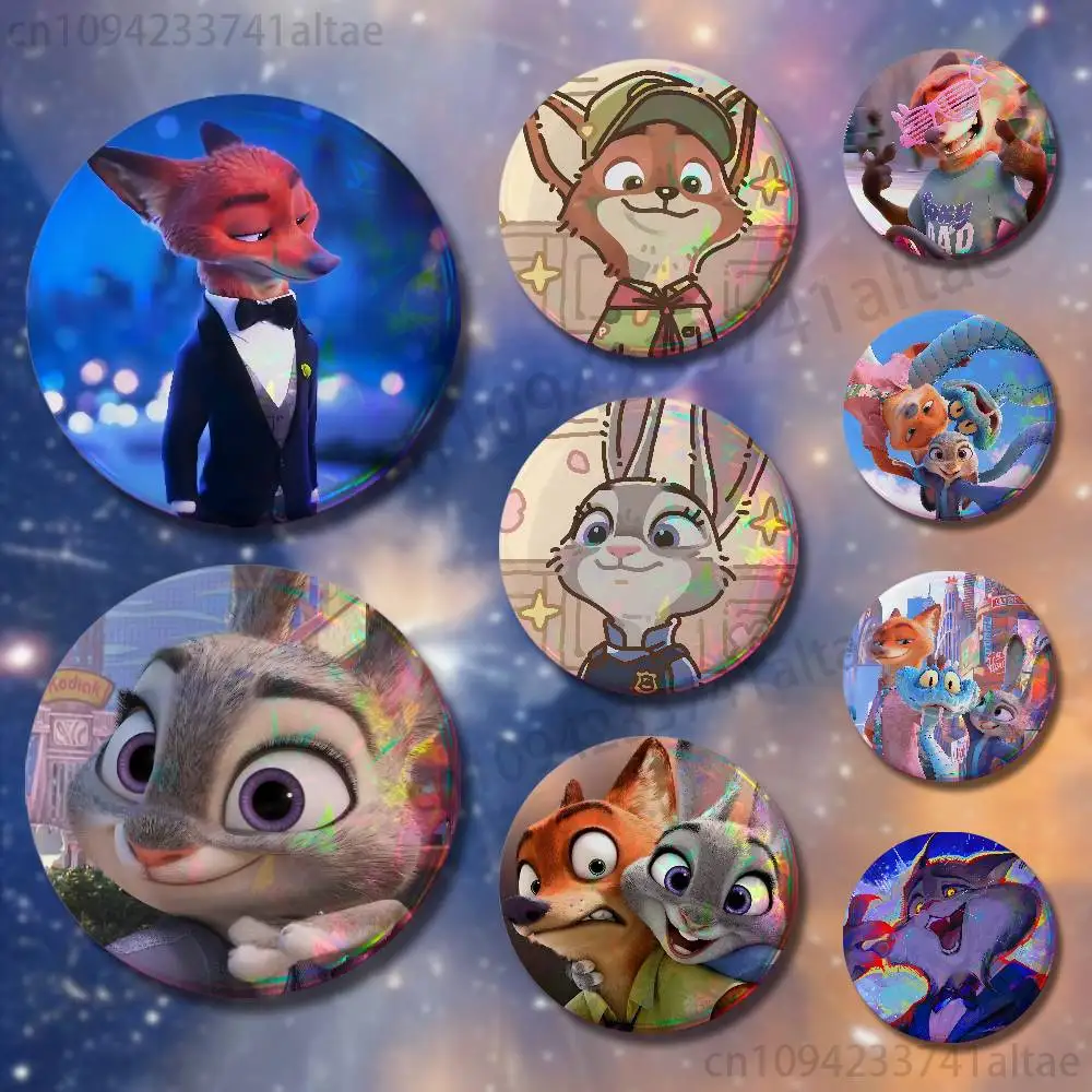 

Z-Zootopia-a Movie 2 Badges Round Cosplay Pin Bag Decor Fans Collect Friends Gifts Brooch Souvenir