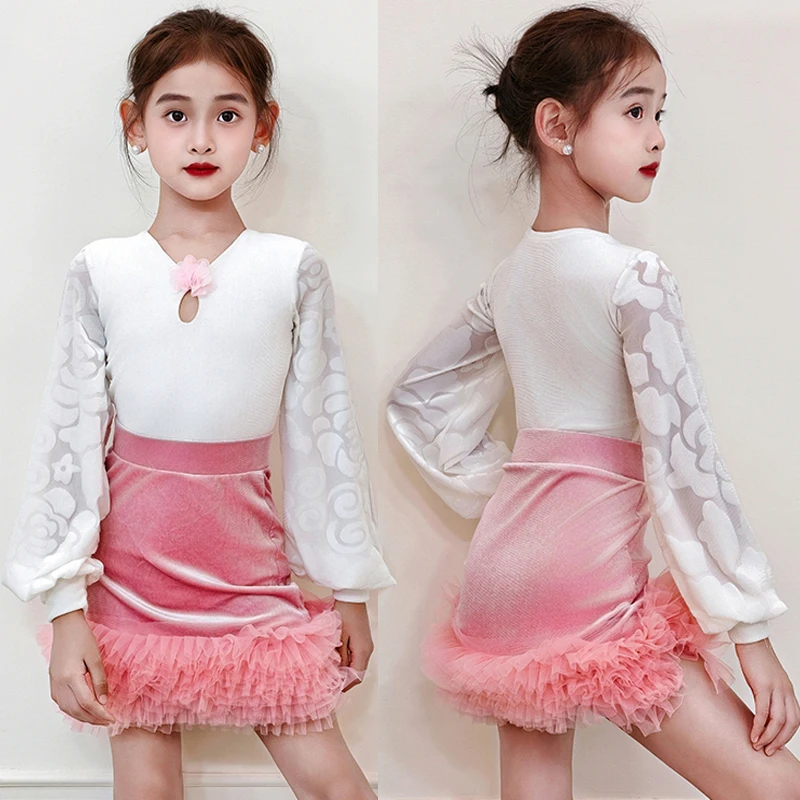 فستان رقص السالسا اللاتينية للفتيات فستان رقص قاعة الرقص فستان قياسي للأطفال مسابقة سامبا تانجو رومبا ملابس رقص لاتينية للفتيات