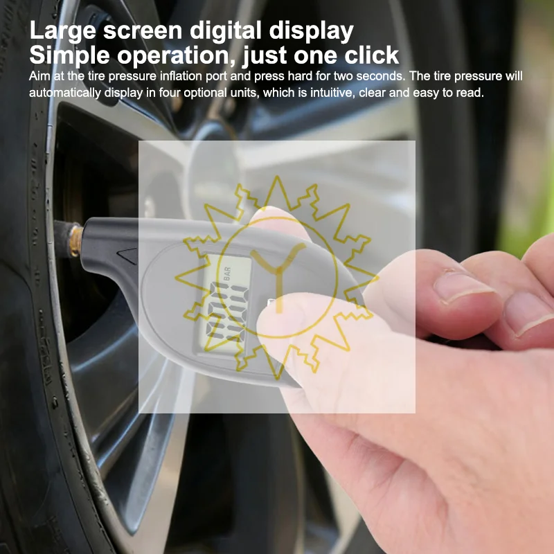 

Мини-брелок в стиле шин, цифровой ЖК-дисплей, тестер давления воздуха в автомобильных шинах, автоматический автомобильный мотоцикл, защитная сигнализация для шин