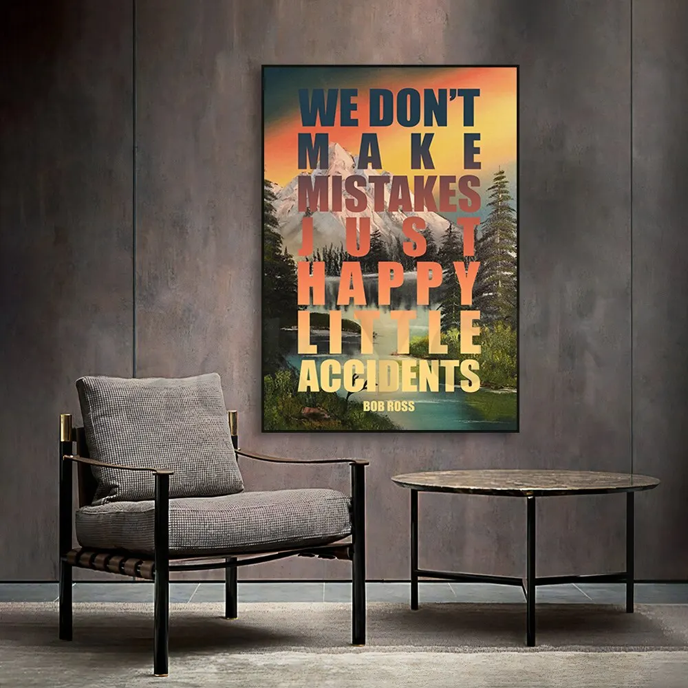 No hacemos errores solo felices pequeños accidentes motivacionales paisaje de montaña cita arte de pared impresión