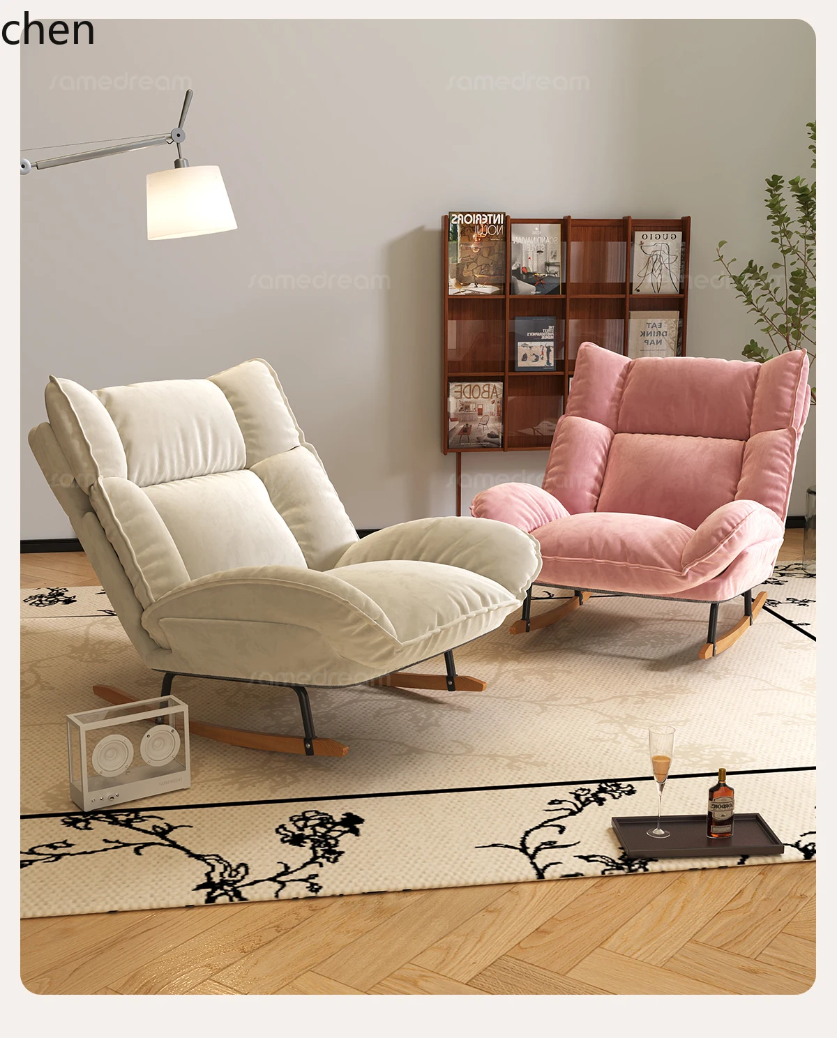 

HXL Rocking Chair Reclining Can Sleep Balcony Home casual Chair Living Room Sofa