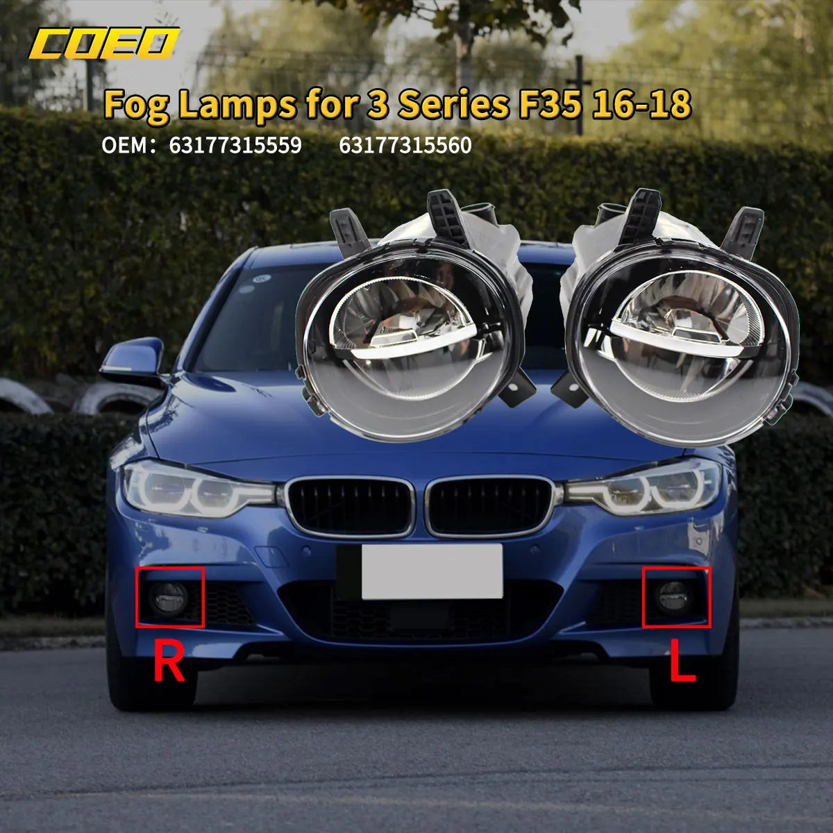 

Auto Front Bumper Fog Light Assembly For BMW 3 Series F35 2016-2019 GT 2016-2018 63177315559 63177315560