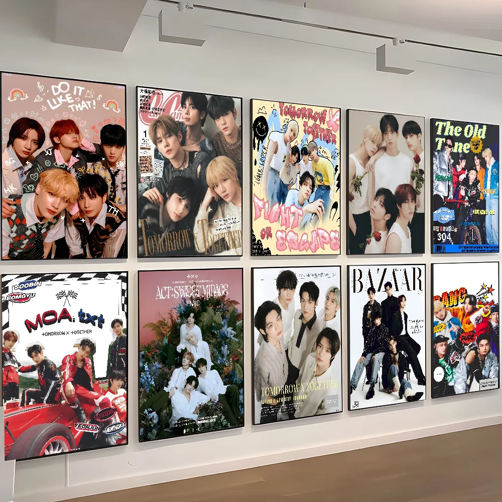 Kpop T-Tomorrow X T-معا TXT ملصق ذاتي اللصق الفن ورق مقاوم للماء ملصق مقهى بار غرفة جدار ديكور