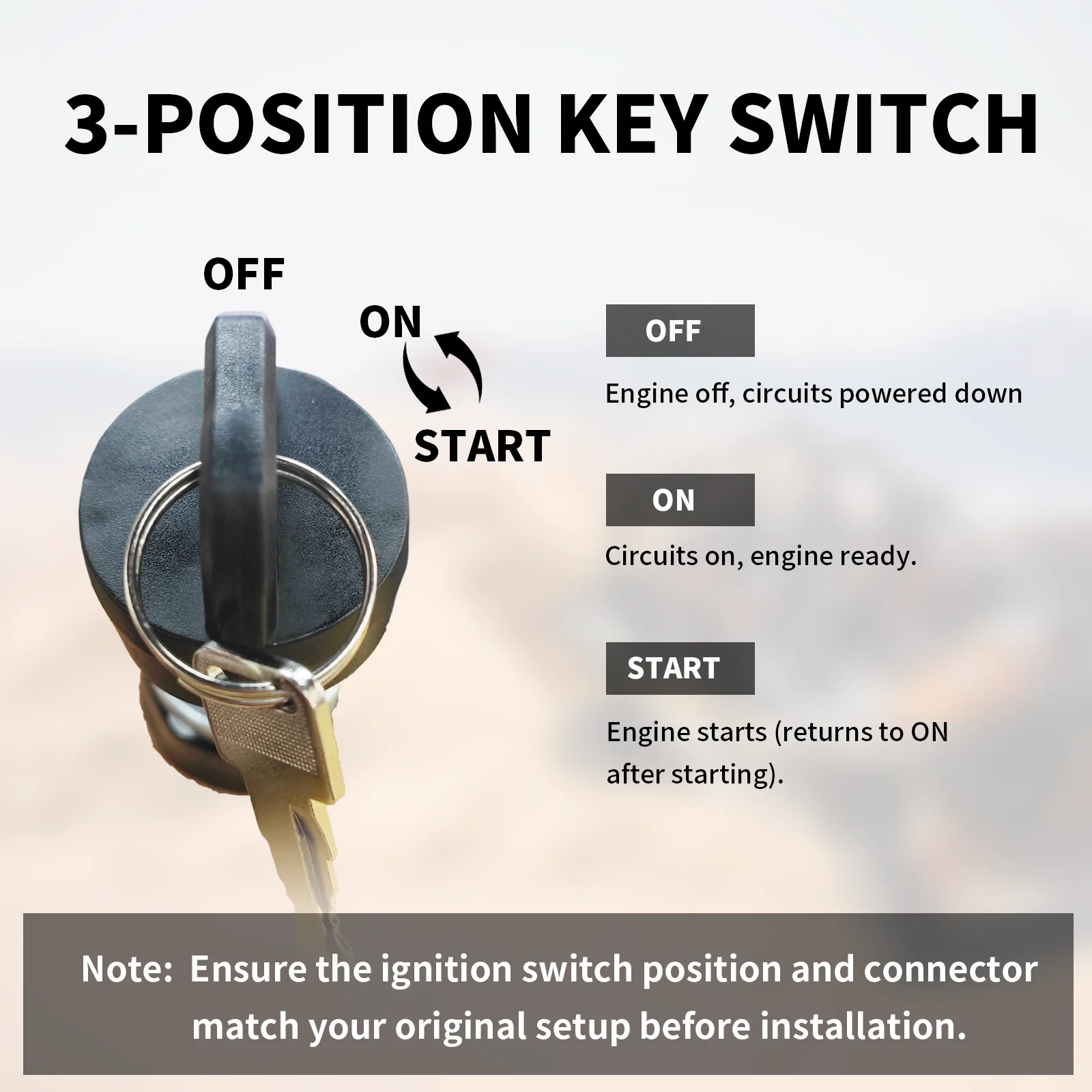 Ignition Key Switch for Hisun 400 500 700 800 ATV/Massimo MSU500 MSU700/Coleman UT400 UT500 UT700 37200-055-0000/37200-1115-0000