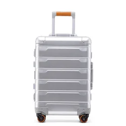 New Aluminum Magnesium Alloy Suitcases on Wheels Trolley Case Metal Luggage Boarding Cabin Travel Suitcase with Wheels 20 inch