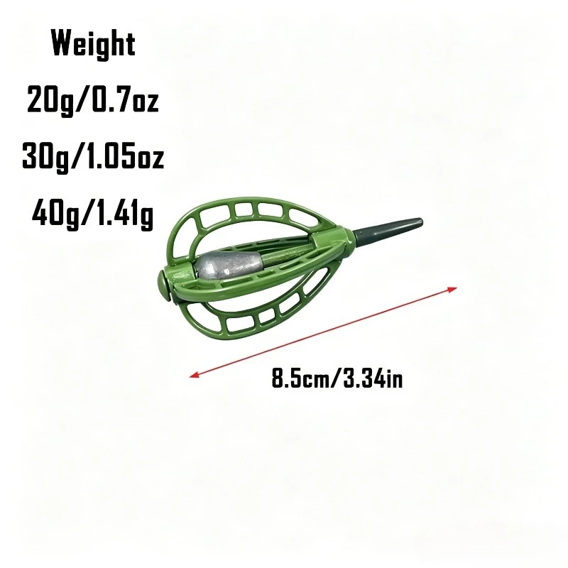 6Pcs European Method Feeder Set Heavy Weighted Bait Cage Carp Fishing ABS Durable Inline Lead Feeder Fishing Tackle view 2