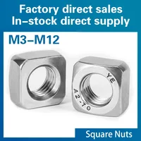 Tuercas cuadradas de acero inoxidable Din557, M3, M4, piezas, A2-70, M8, M10, M12, 10/ 50 M5, M6, 304