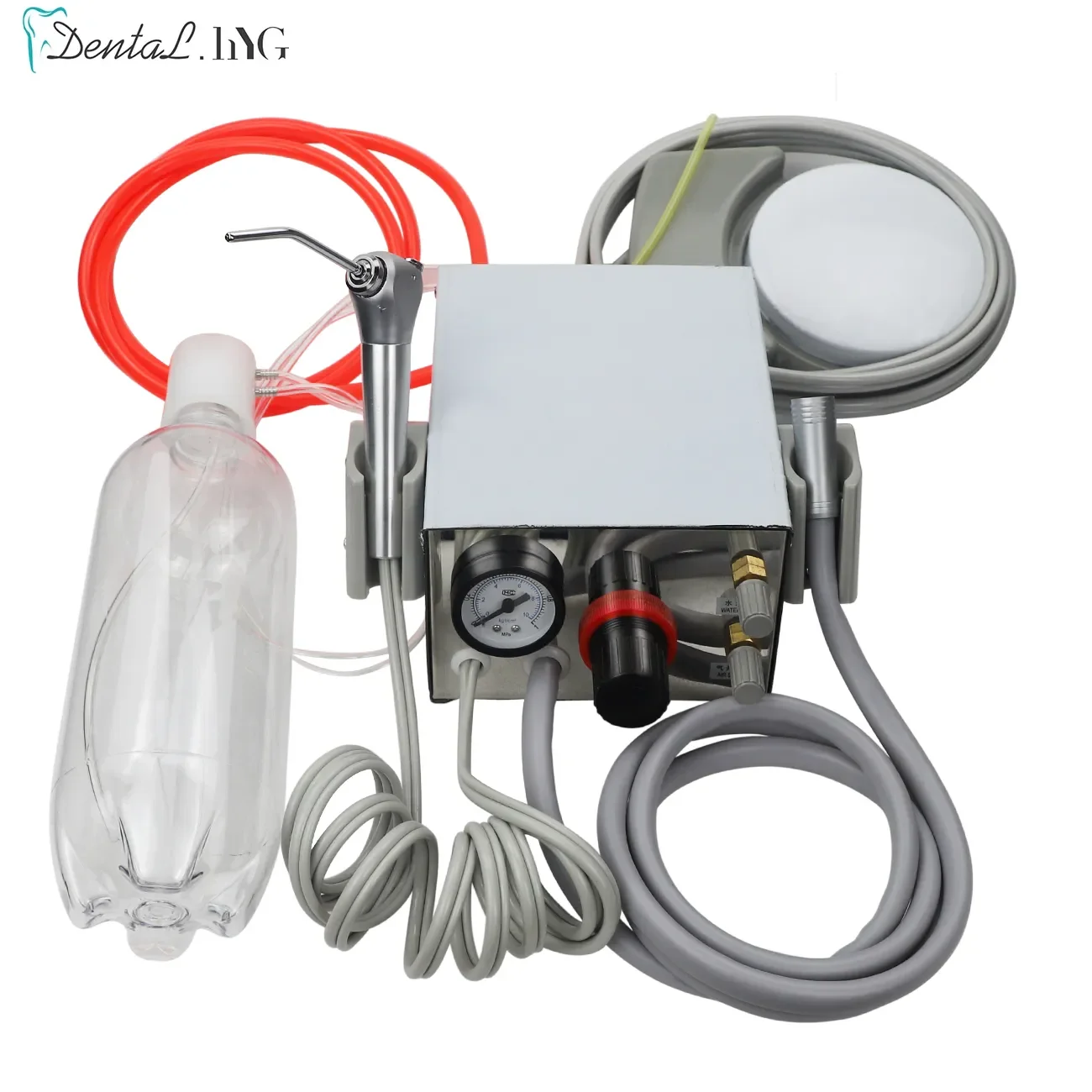 Dental Portable Turbine Unit With 3 Way Syringe 2/4Holes Tube Teeth Whitening Dentist Equipment Work With AIR Compressor