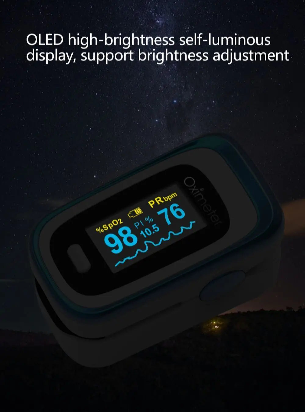 Medical Finger Pulse Fingertip Oled Portable Oximeter SPO2 PR 8 Hours Sleep Monitor Blood Oxygen Oximetro De Dedo Case