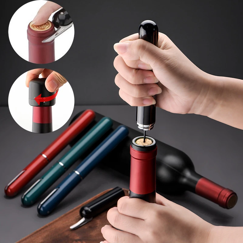 Youpin Air Pressure Pump Wine Bottle Opener Pen Shape Stainless Steel Needle Fast Kitchen Bar Party Portable Corkscrew OpenTool