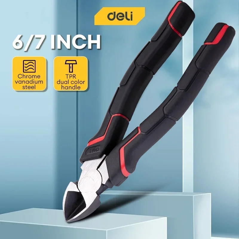 

6" 7" Diagonal Cutting Pliers High-Carbon Steel Nipper TPR Handle Plier Multifunctional Electrician Portable Repair Hand Tools