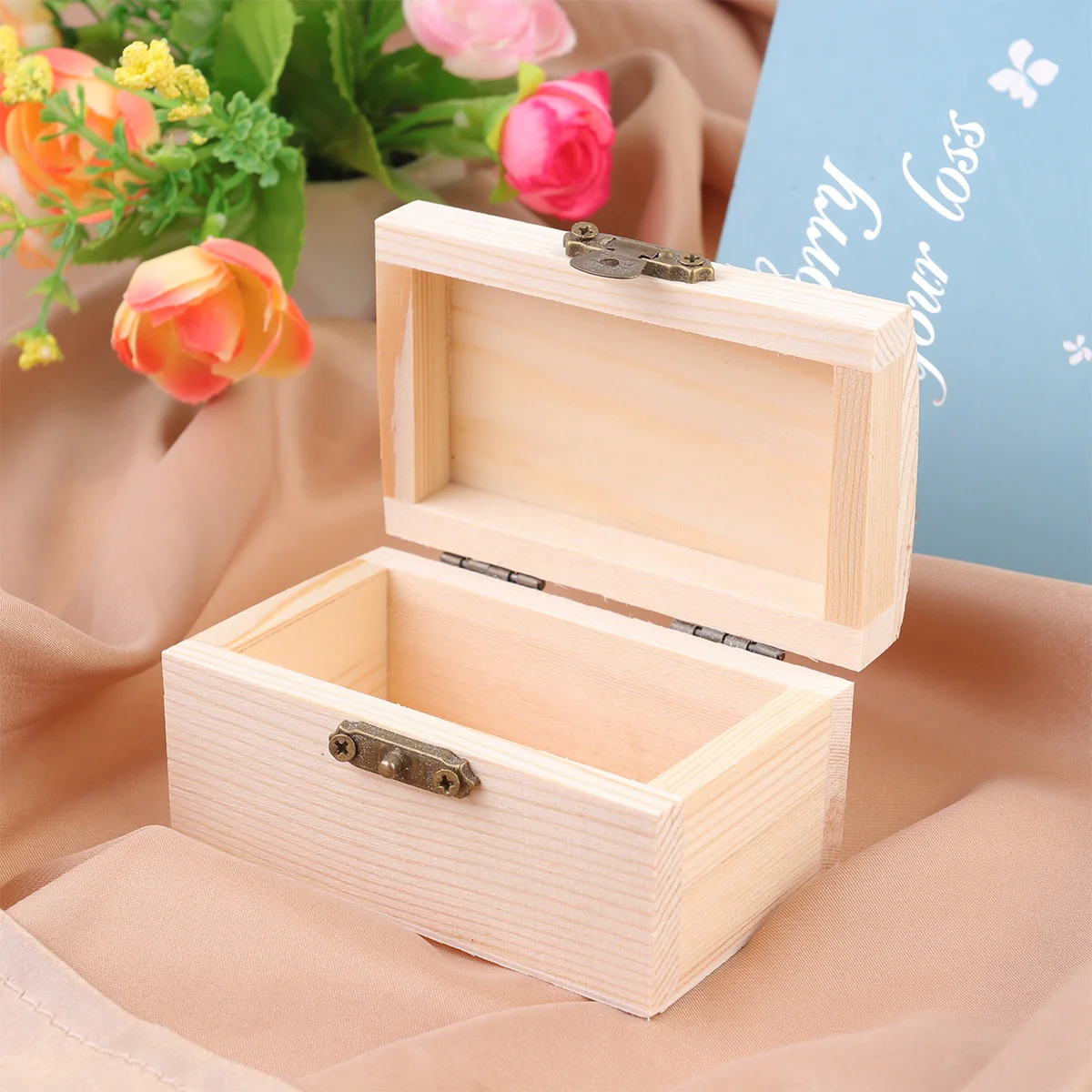 

Набор из 6 деревянных шкатулок для хранения украшений, ручной работы, гладкие, для организации аксессуаров, настольный дисплей, натуральная отделка