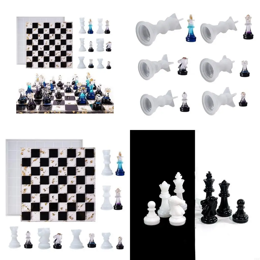 195C 3D International Chess Piece Mold Jewelry Resin Casing Mold Easy to Clean