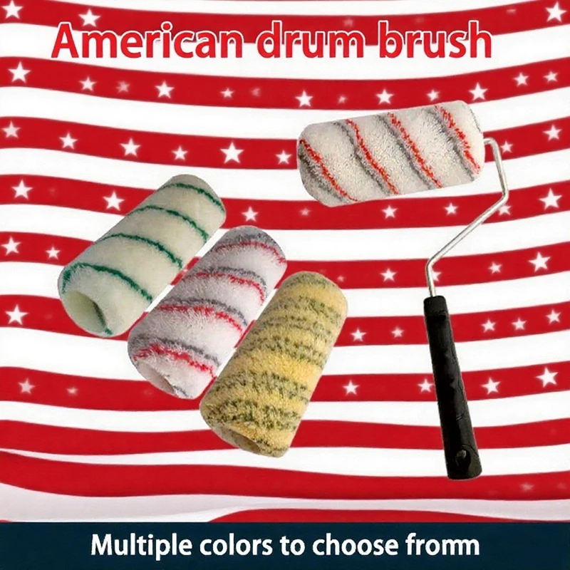 American Style Roller Brush Plastic Handle Birdcage Bracket With Long Medium And Short Bristles Multiple Roller Cores To Choo