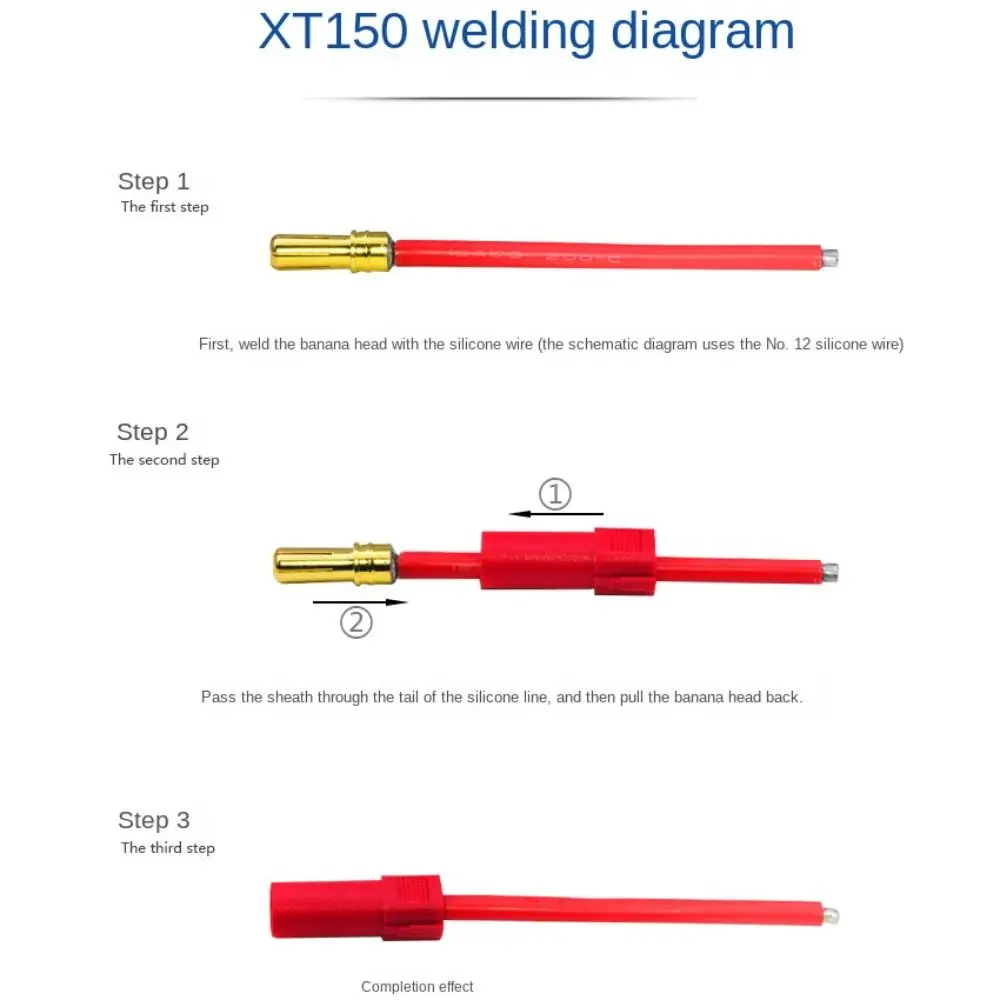 3 Pair AMASS XT150 Connector Adapter 6mm Male/Female Plug High Rated Amps For RC LiPo Battery Banana Bullet Plug with Sheath