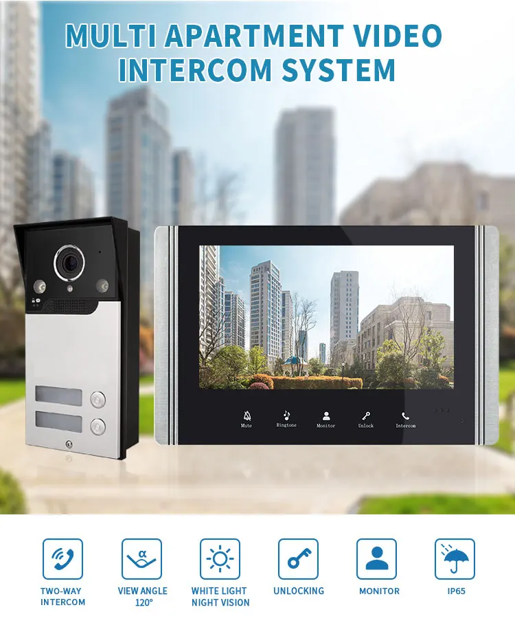 Tuya APP 7 بوصة IPS شاشة WIFI باب الهاتف الداخلي البصرية جرس الباب 120 درجة باب أمان المنزل المشاهد XSL-V7022B #6