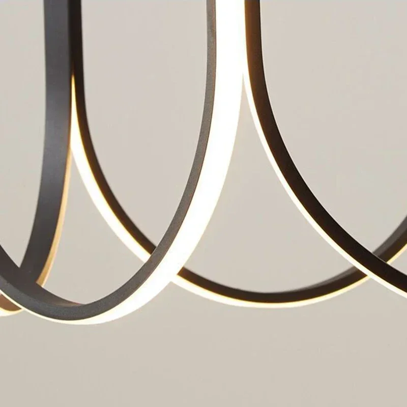 Lampadari a forma di U in alluminio di nuovo design nordico ristorante camera da letto cucina lampade a sospensione a LED in oro nero decorazioni per illuminazione interna