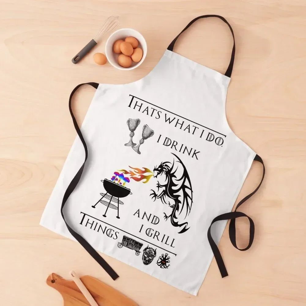 

I Drink and I Grill Things Apron Kitchen Women For Hairdresser Apron