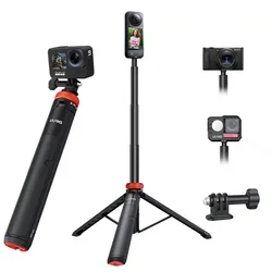 Selfie Stick Tripod for GoPro 12 11 10 9 8 7 Insta360 X4 X3 DJI Osmo Action 4 Selfie Stick Hand Grips Extension Rod Accessories