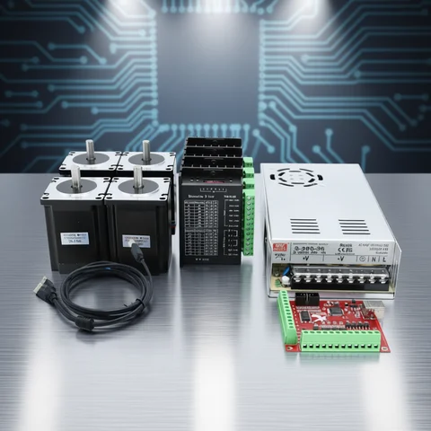 HLTNC CNC kit 2.2N 2Nm 3A Nema 23 57 x 82mm 76mm Stepper Motor TB6600 DM542 DM556 Driver + 350W Power Supply MACH3 Controller