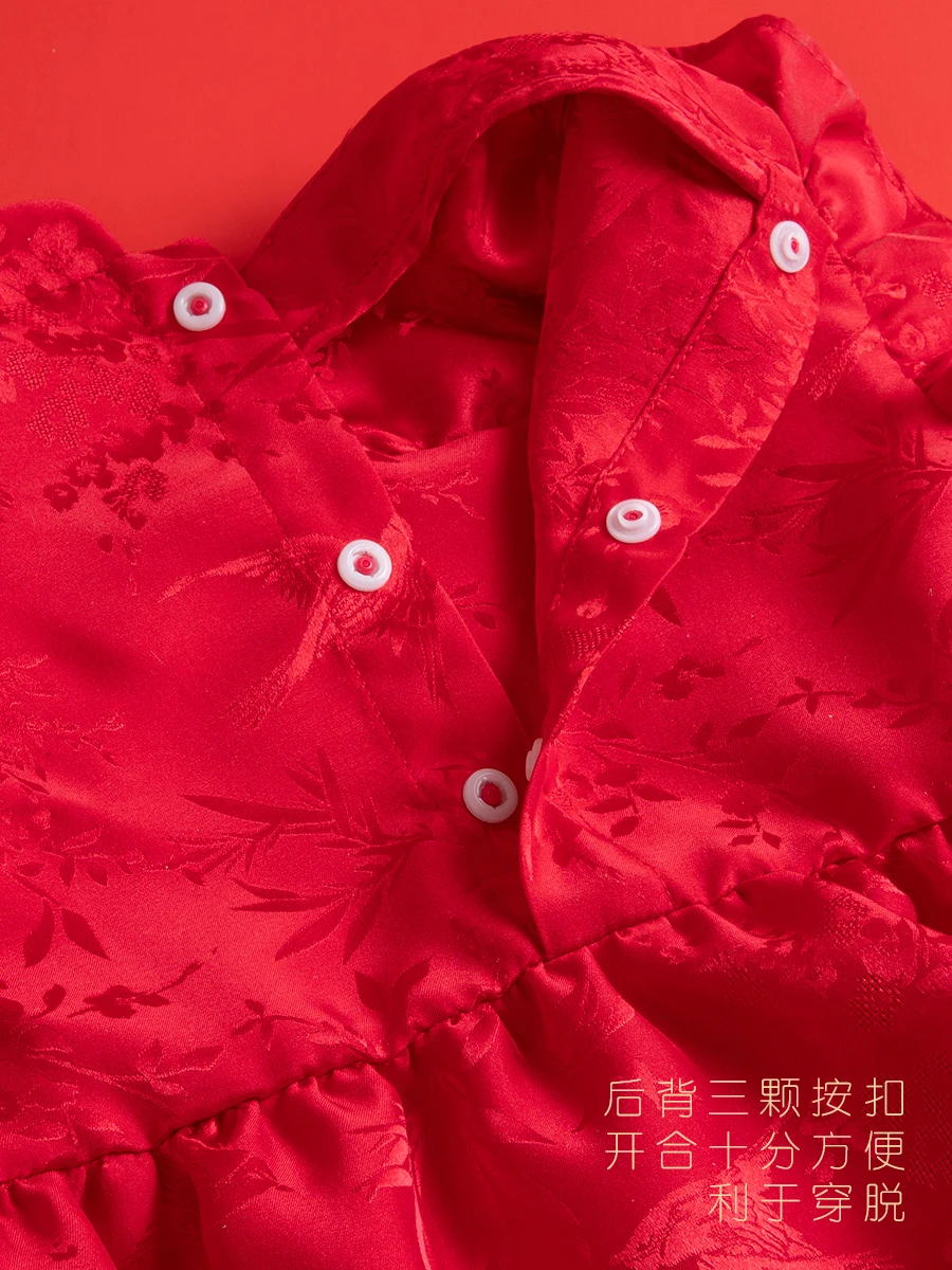 ชุดกระโปรงเด็กผู้หญิงอายุ1ขวบเสื้อผ้า Zhuazhou จากผ้าไหมสไตล์จีนใหม่100วันสำหรับฤดูร้อน