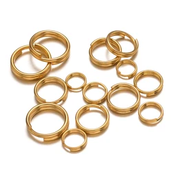 50/100pcs Gold Color Stainless Steel Jump Rings Open Split Ring Connectors for DIY Jewelry Making Supplies Wholesale Bulk