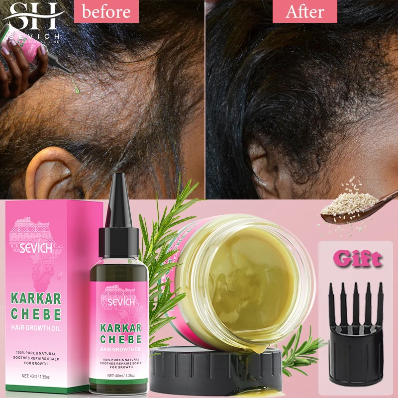 100% Pure Natural Karkar Chebe Oil Batana Butter Hair Growth Oil Rosemary Repair Damaged Hair Treatment Oil Anti-Hair Loss Care