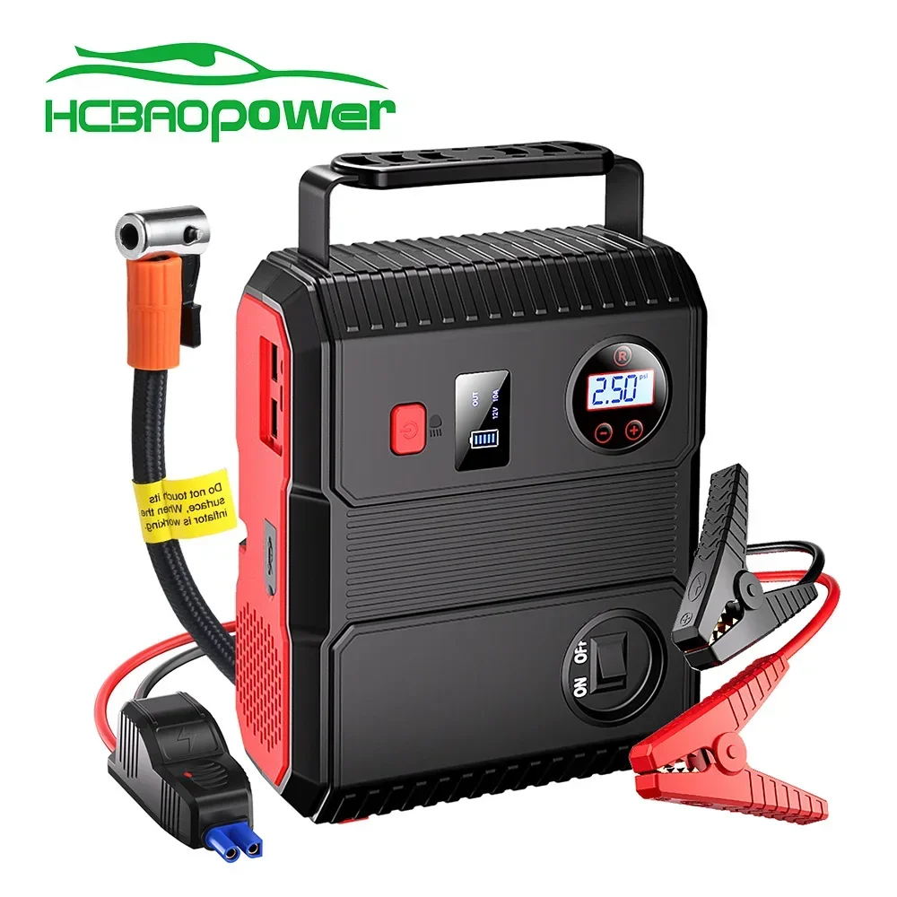 Portable Car Charger Jump Starter Power Bank High Car Jump Starter 12V Portable Car Battery Jump Starter With Air Compressor