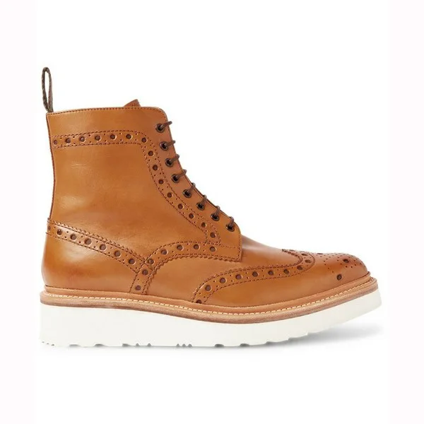 Herren Vintage PU-Lederstiefel Vintage Runde Zehenkappe Knöchelhohe Schnürstiefel Lässige Plateausohle Cosplay Ritterstiefel Herren Alltagsschuhe – Detail 10
