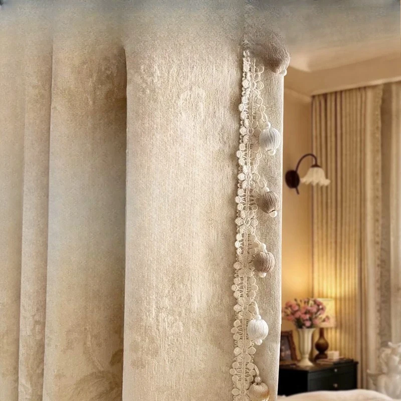 Chenier relief jacquard weaving process high blackout curtain, heat insulation full blackout