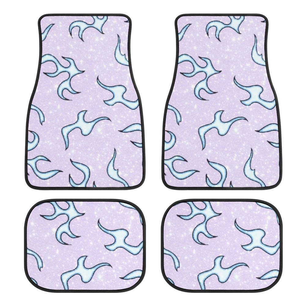 

Flame printing car floor mat 4pcs rubber material decorative car floor mat accessories interior floor mat