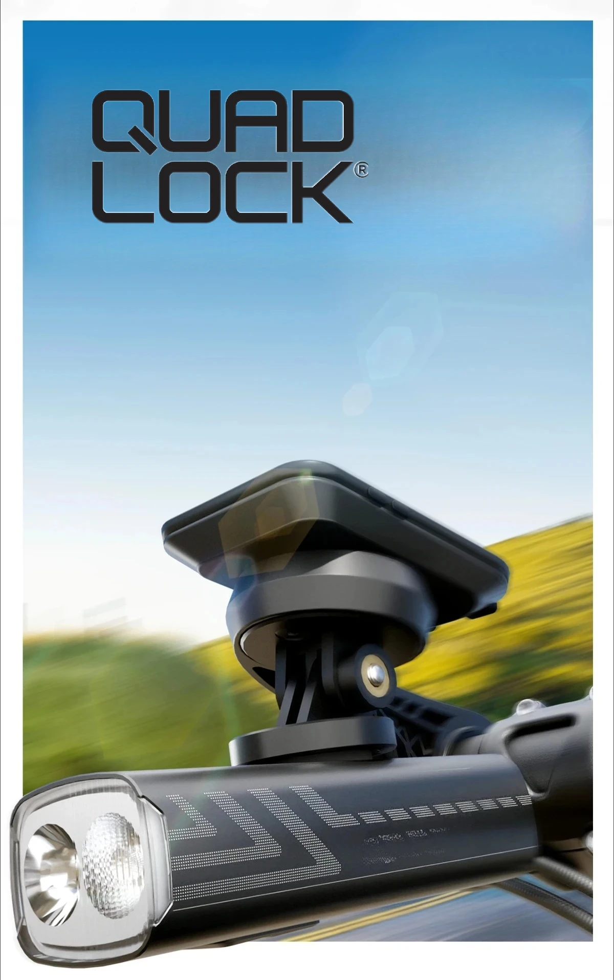 

QUAD LOCK Bike Mount Mountain Road Bicycle GPS Headlight Holder Bracket Support Suitable for GARMIN Blackbird XOSS Trailer