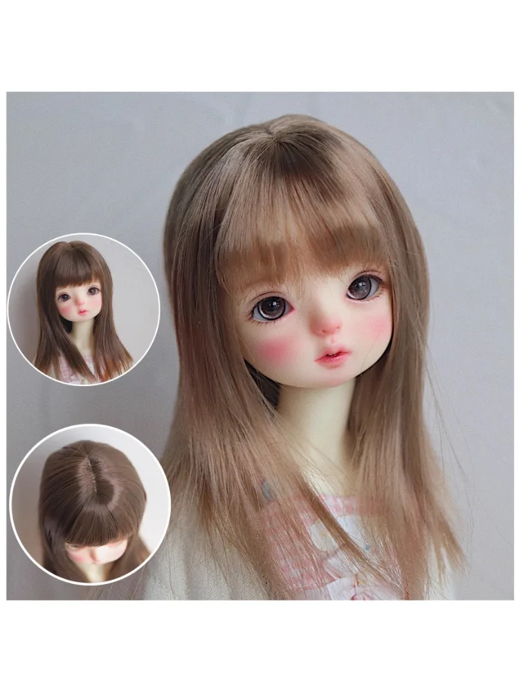 Bjd Doll 1/6 1/4 Wig wig shoulder length hair, medium long hair, false hair, milk silk, baby super soft silk