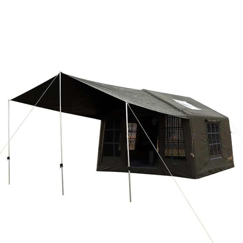 

Scenic camp tent Outdoor thickened one room and one living room Camping tent Portable quick-opening inflatable cotton tent