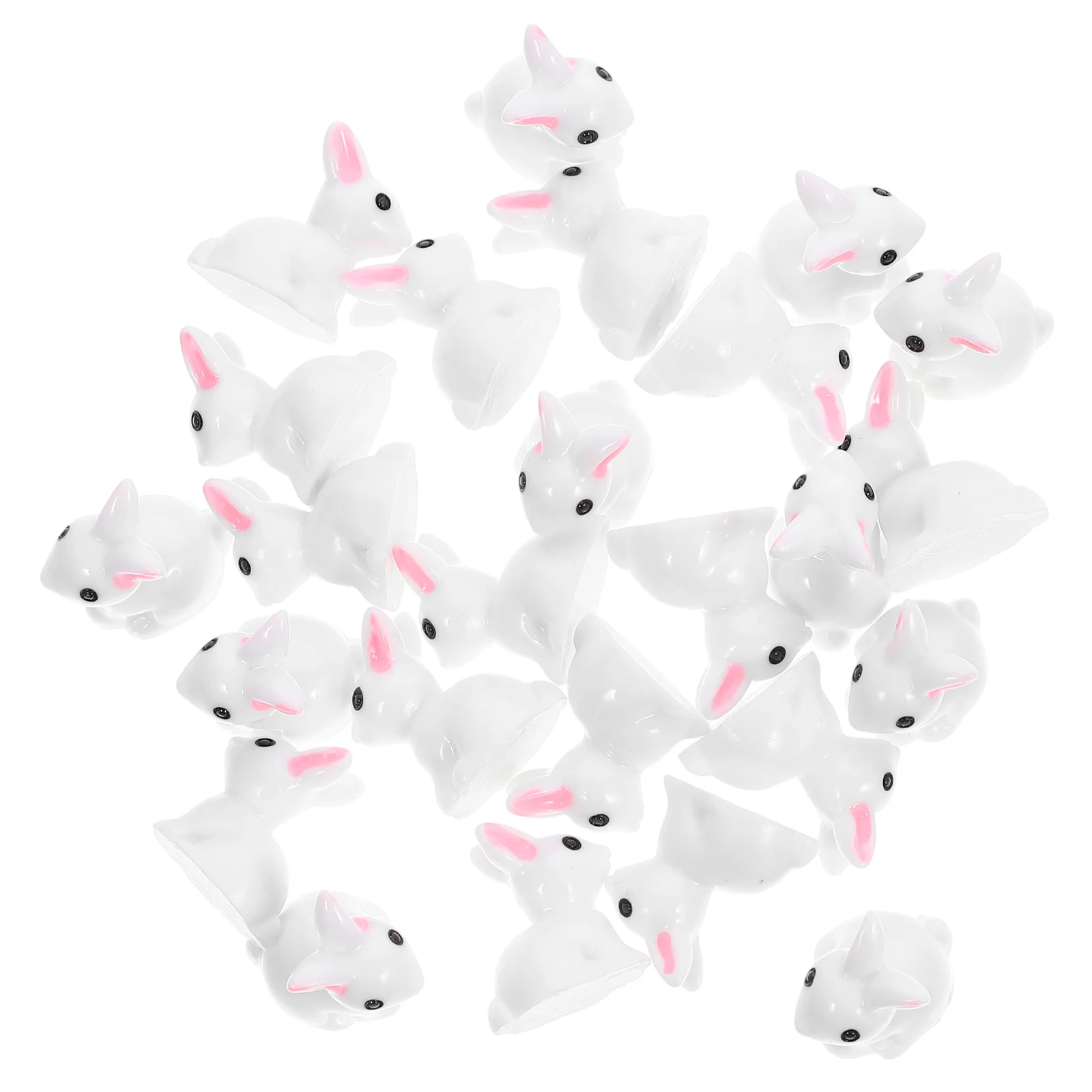 

25 Pcs Bunny Ornament Animal Resin Mini Accessories Miniature Rabbit Figurine Adorable Statue Model Figurines