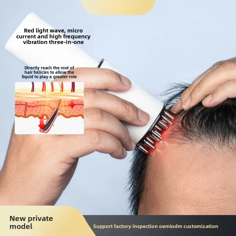 Scalp Applicator Electric Red Light Vibration Micro Current Massage Soothing Scalp Personal Care