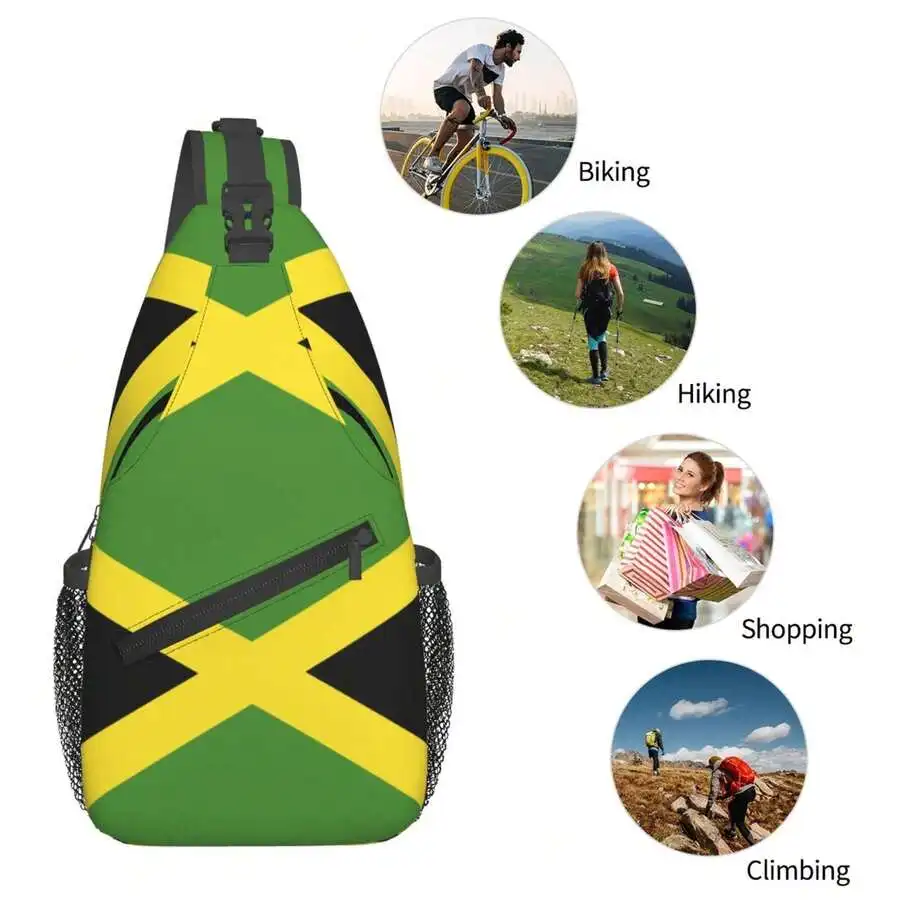 

Jamaica Flag Crossbody Bag For Adults, Multifunctional Shoulder Sling Bag For Travel Hiking Biking Climbing