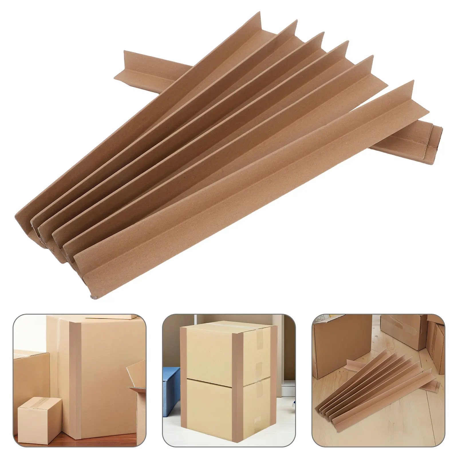 

20Pcs Cardboard Edge Protectors Heavy Duty L-Shaped Packaging Corner Guards for Shipping Moving Packing Carton Furniture Frame