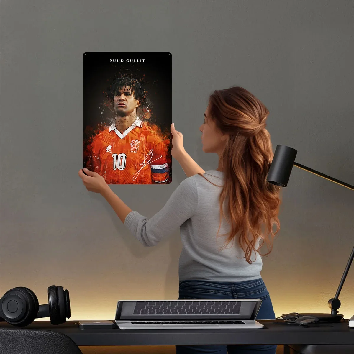 Ruud Gullit تسجيل الرياضة ملصق جدار الفن جدارية مخصصة معدن القصدير علامات ل جدار الفن الديكور لوحة معدنية خمر عناصر ديكور المنزل #2