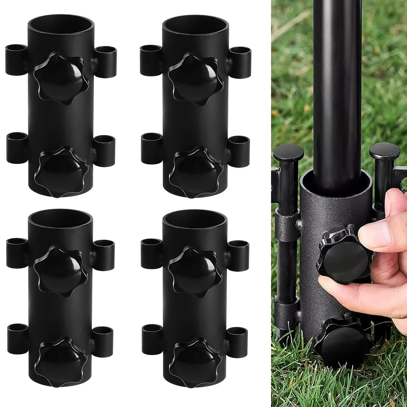 1/2/4 stücke Baldachin Pole Festen Rohr Einstellbare Zelt Baldachin Halter Edelstahl Winddicht Outdoor Wandern Angeln Zelt Zubehör