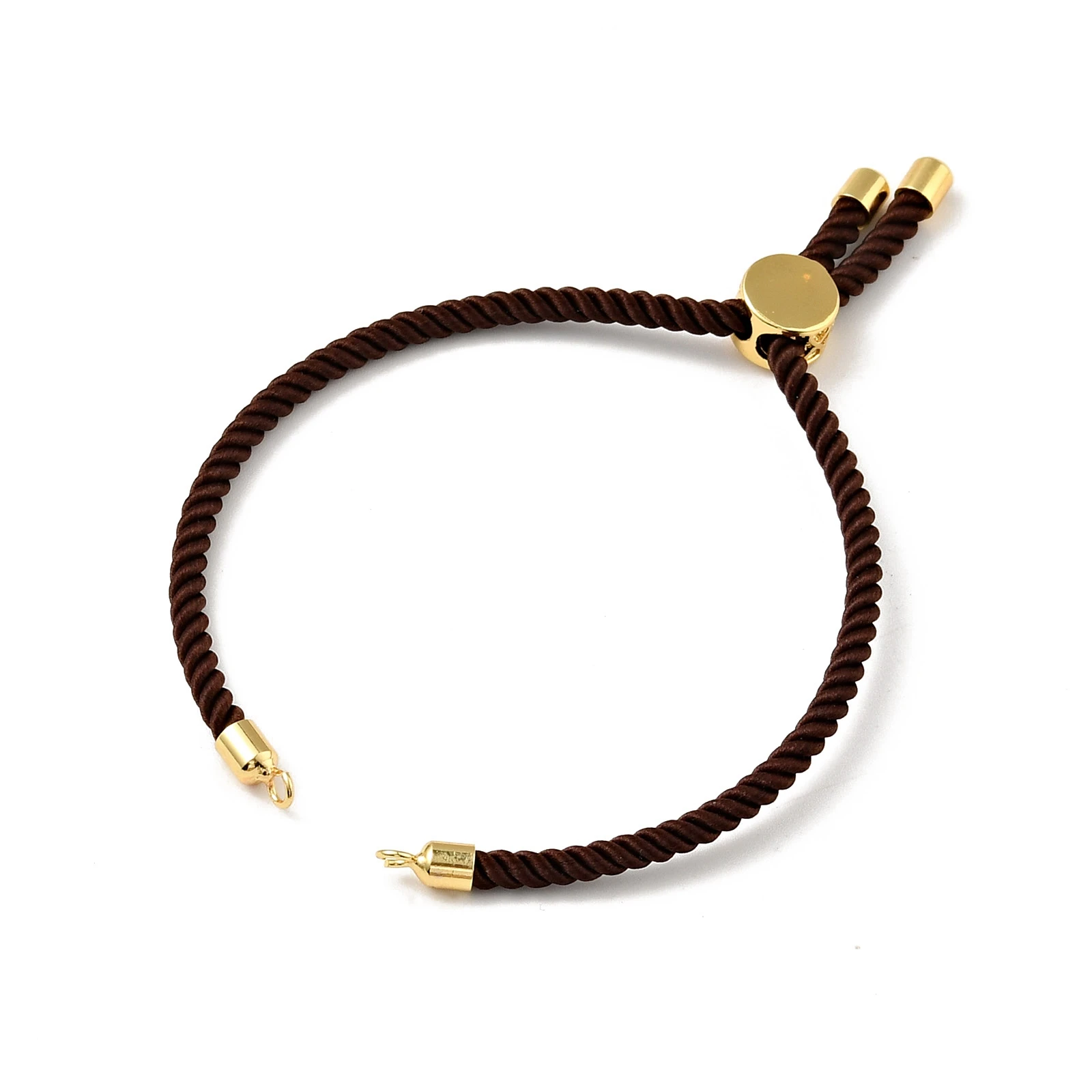 20Pcs Twisted Cord Bracelet Making Adjustable Slider Bracelets with Brass Findings For DIY Connector Charms Jewelry Making