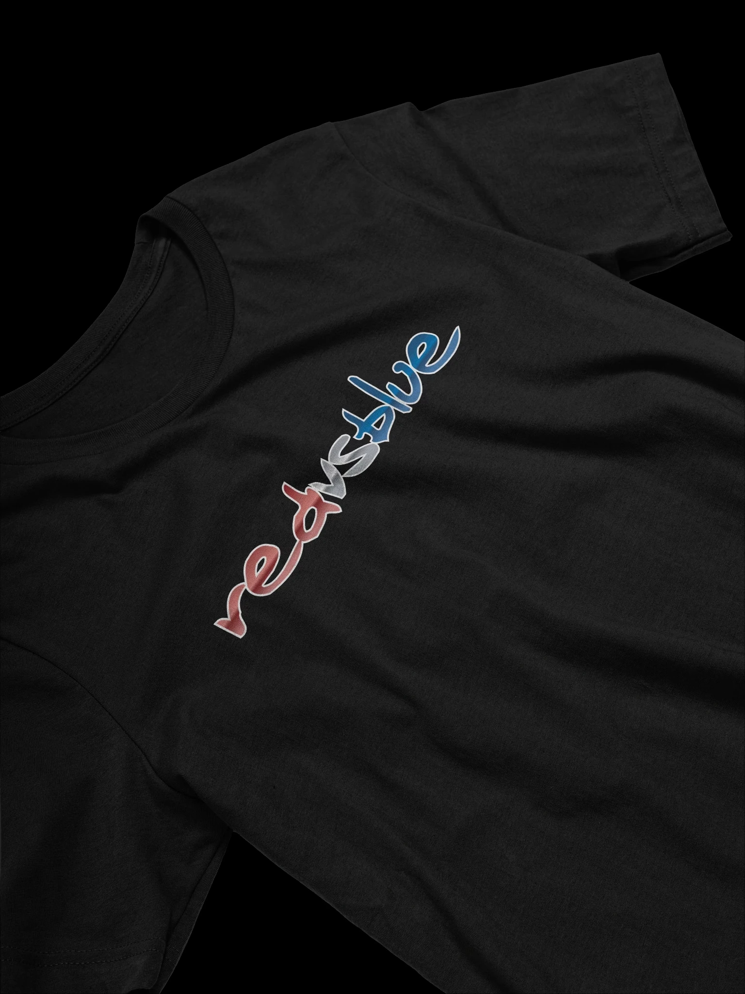 2026 Red Vs Blue Gradient Text Graphic T‑Shirt, Colorful Handwritten Letter Print Unisex Casual Short Sleeve Cotton Daily Tee
