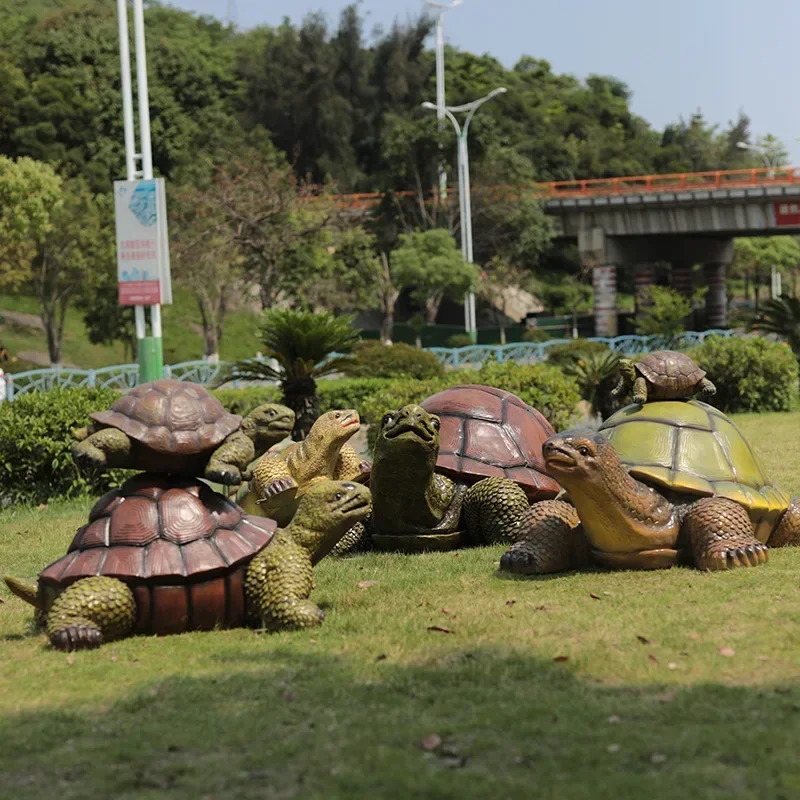 Simulation of large turtle tortoise outdoor fiberglass sculpture, garden landscape garden decoration