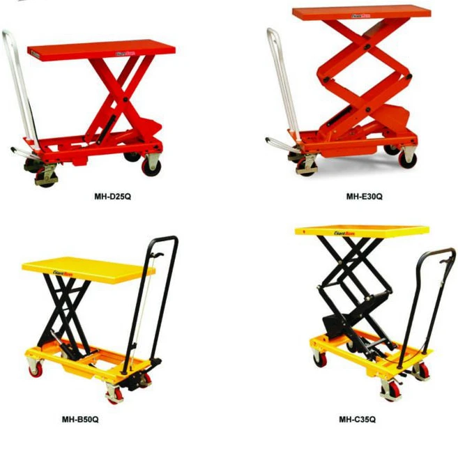 Giant-Move High Quality Moveable Customized Portable Small Double Scissor Manual Scissor Lift Table