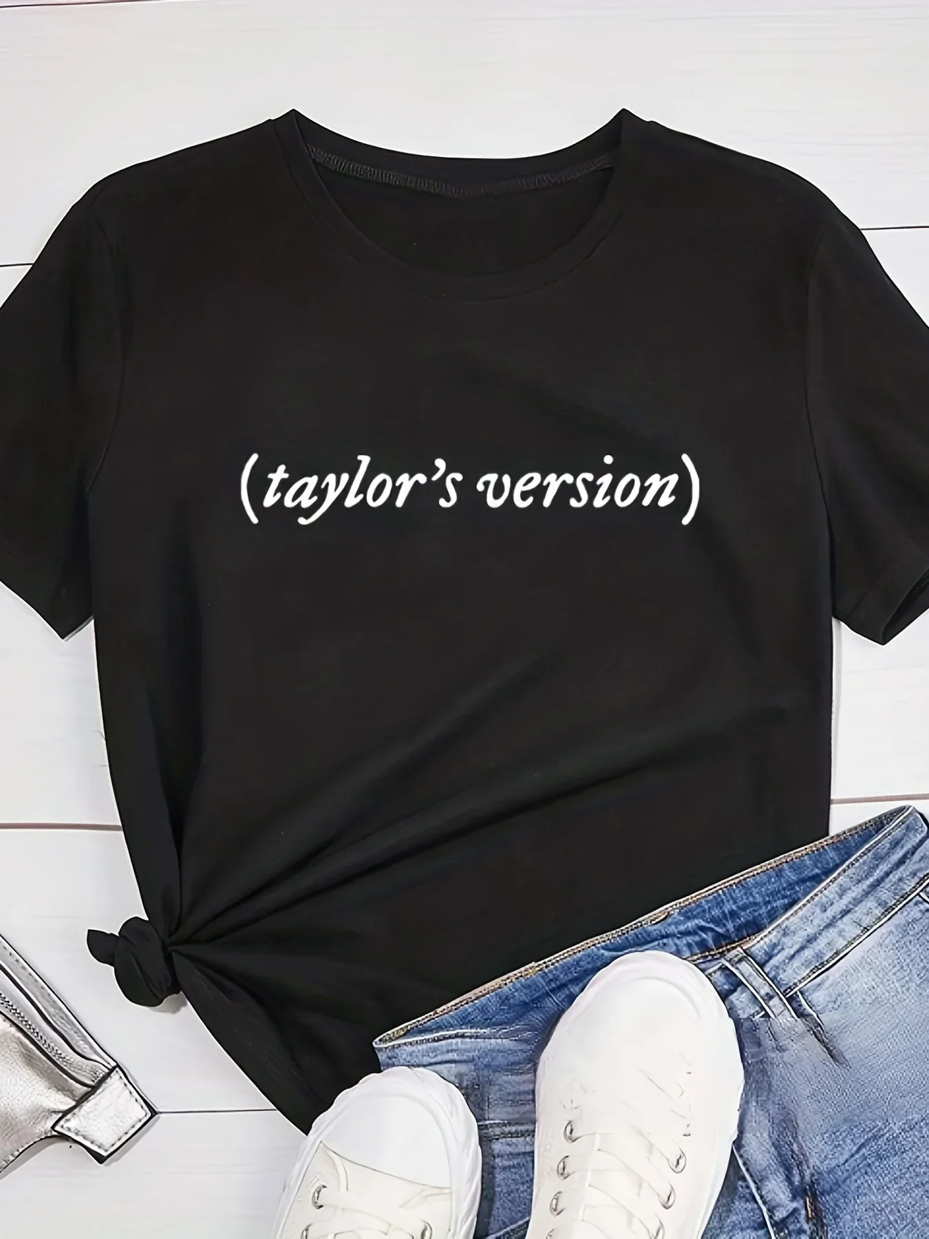 Taylor Estampada Y2K Swifts Print Women T-Shirt Crew Neck Short Sleeve T-Shirt, Casual Every Day Tops, Women's Clothing