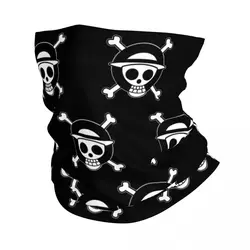 Pasamontañas con estampado de calavera para hombre y mujer, Bandana de una pieza con estampado de Anime japonés, bufanda envolvente multiusos para ciclismo y senderismo, lavable, Unisex