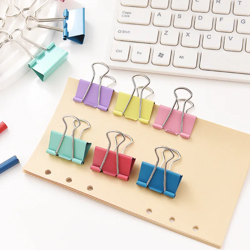 

60pcs Mini Binder Clips Color Binder Clip Small Paper Clip 15mm Office Clips for Home School Office Business