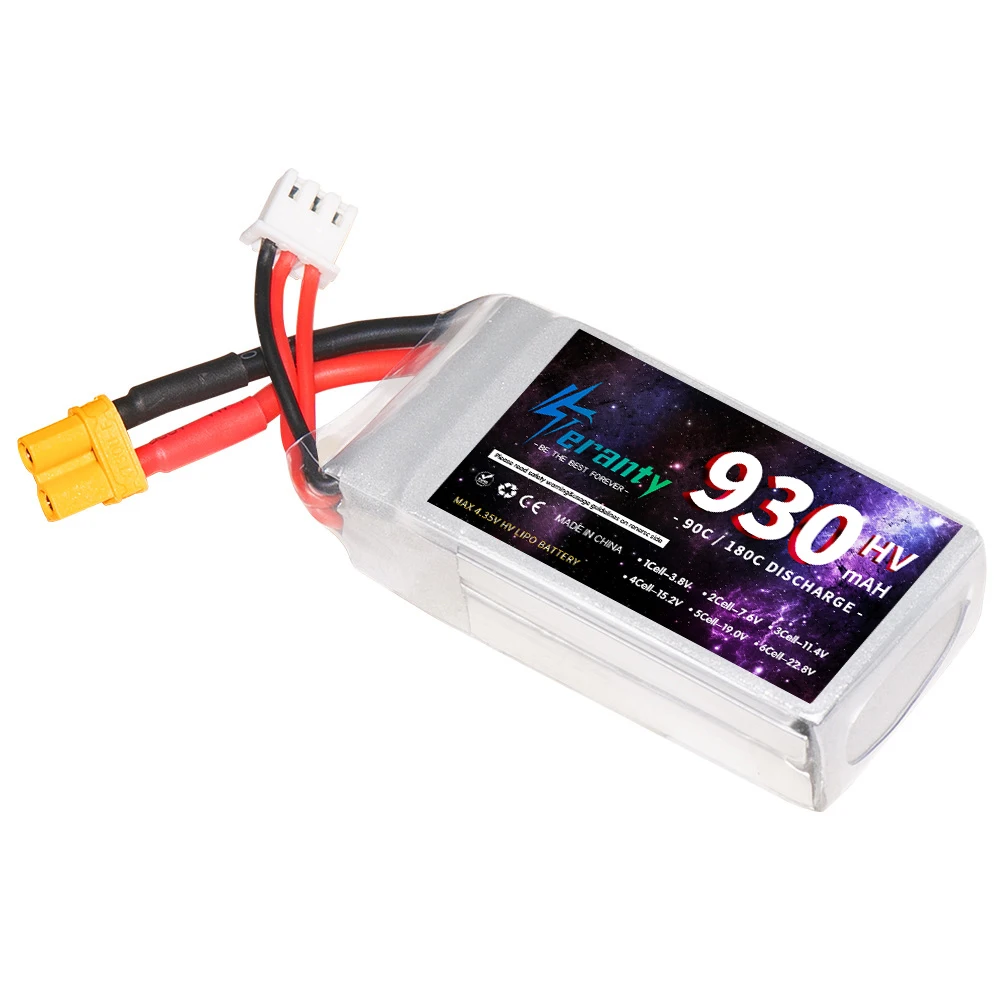 TERANTY-Batterie Lipo pour Voiture de Course RC Drone Hélicoptère Avion FPV, Compte 30, Prise 60, 930mAh, 2S, 7.6V, 90C, 1 à 3 Pièces